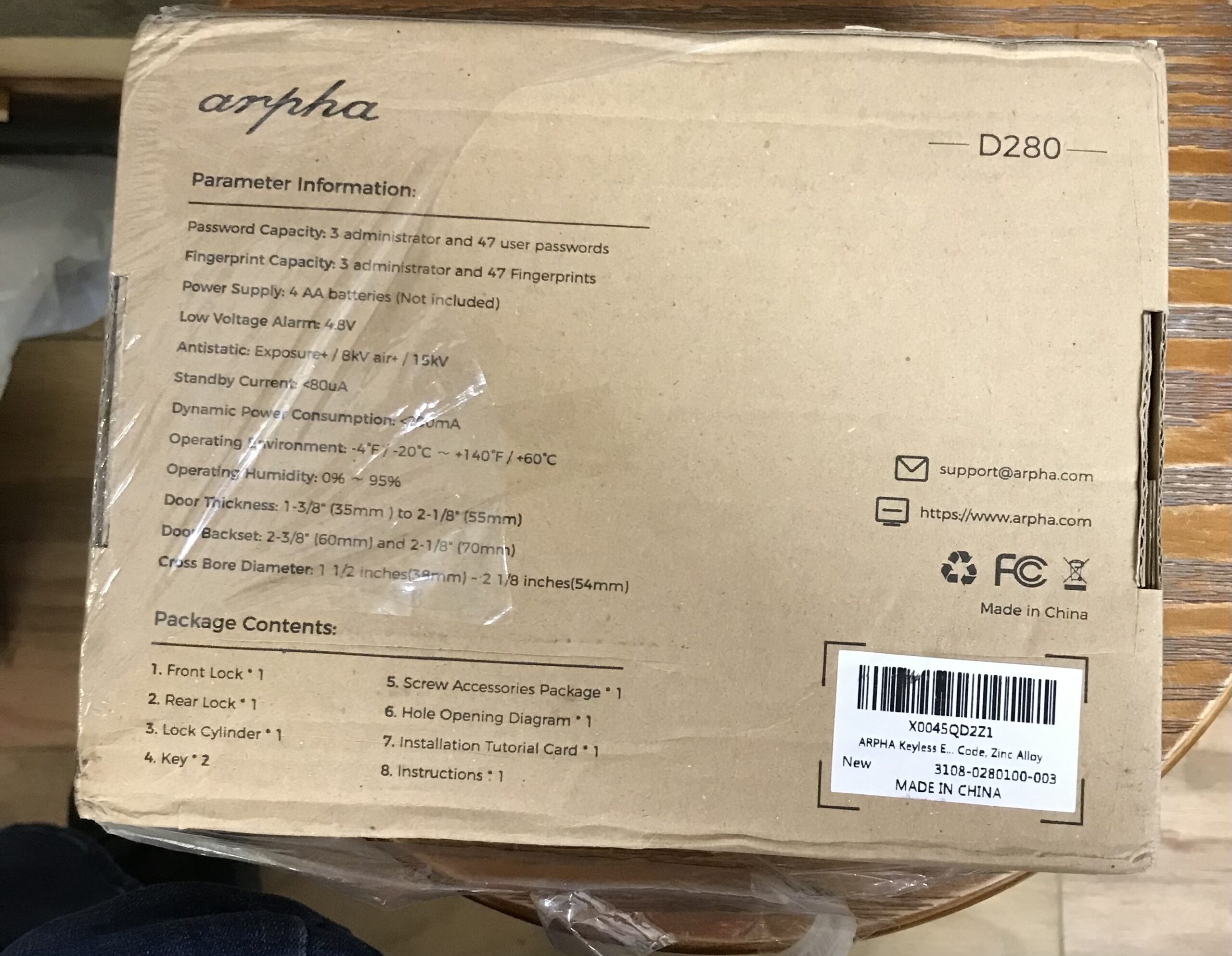 Arpha D280 Fingerprint Keypad Smart Door Lock APP Control NEW - Image 3