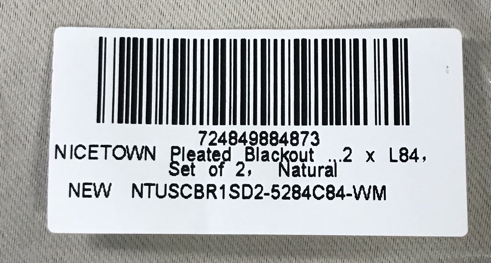 NICETOWN Pleated Blackout Curtains Set of 2 Natural 52x84 NEW - Image 3
