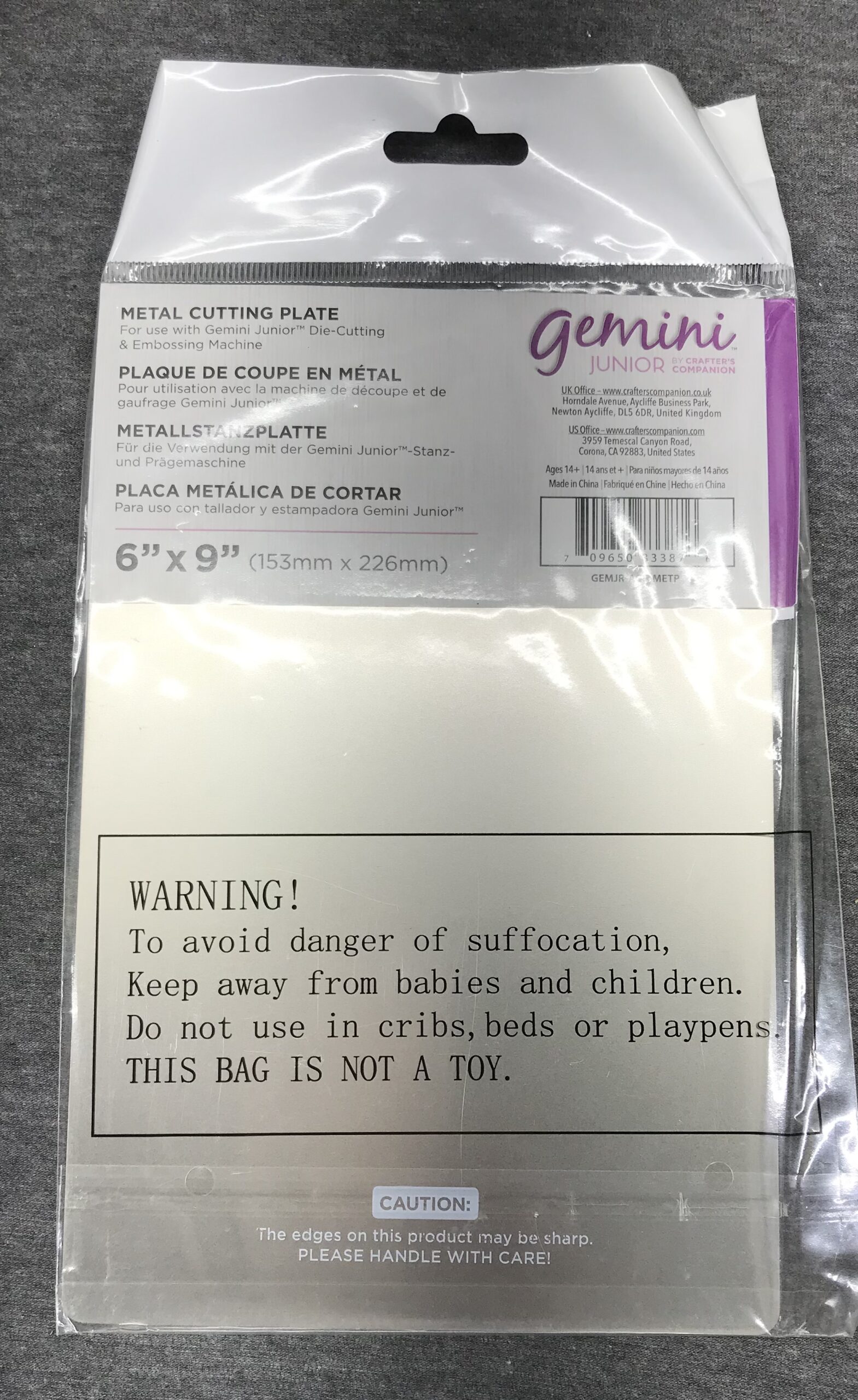 Crafter's Companion Gemini Junior Metal Cutting Plate 6" x 9" – Brand New - Image 3
