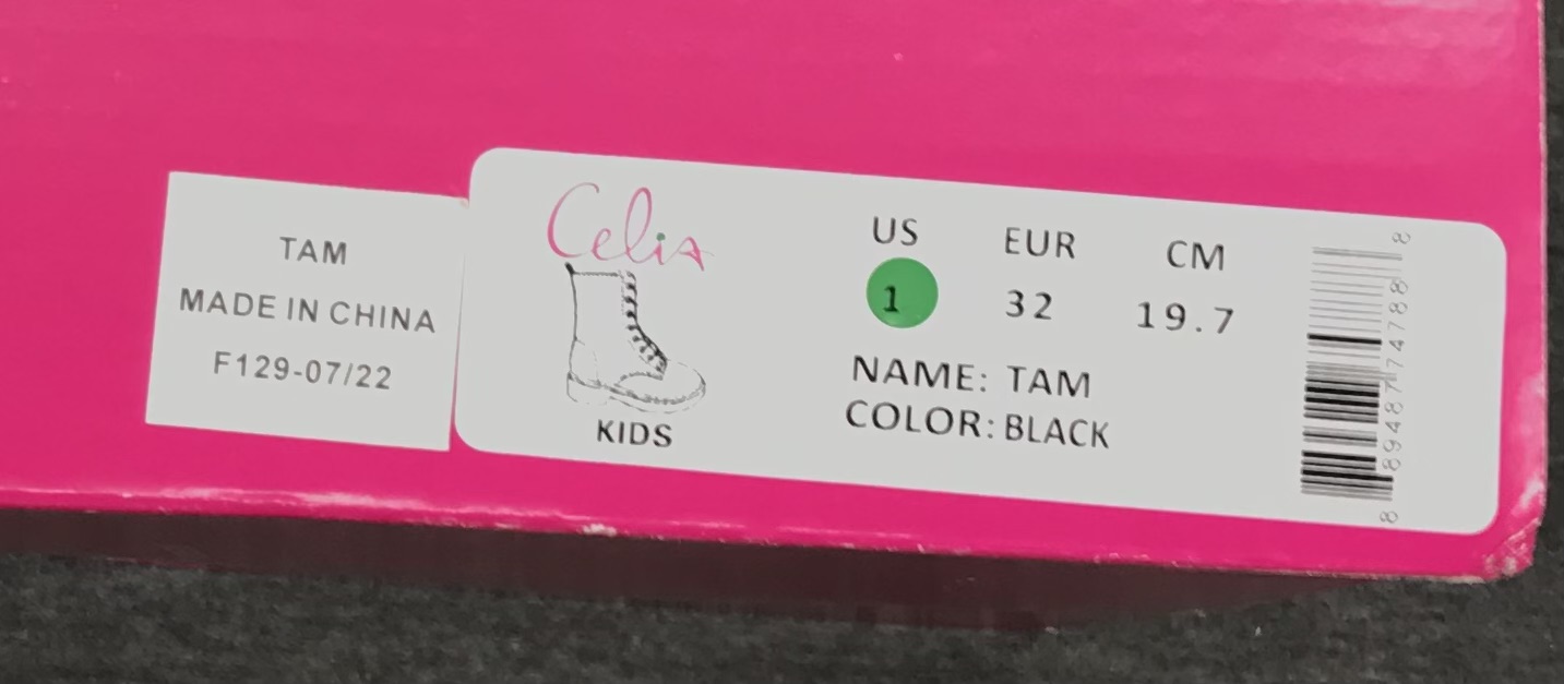 Celia Kids Tam Black Lace-Up Boots – Size 1 – Brand New in Box - Image 8