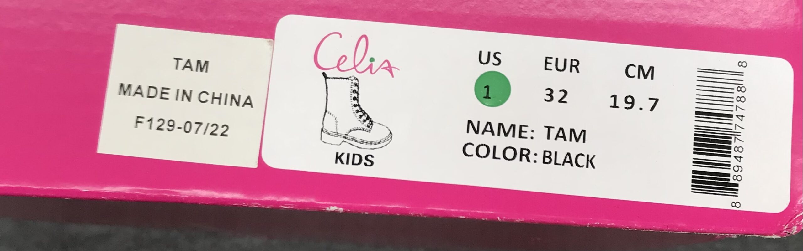 Celia Kids Tam Black Lace-Up Boots – Size 1 – Brand New in Box - Image 9