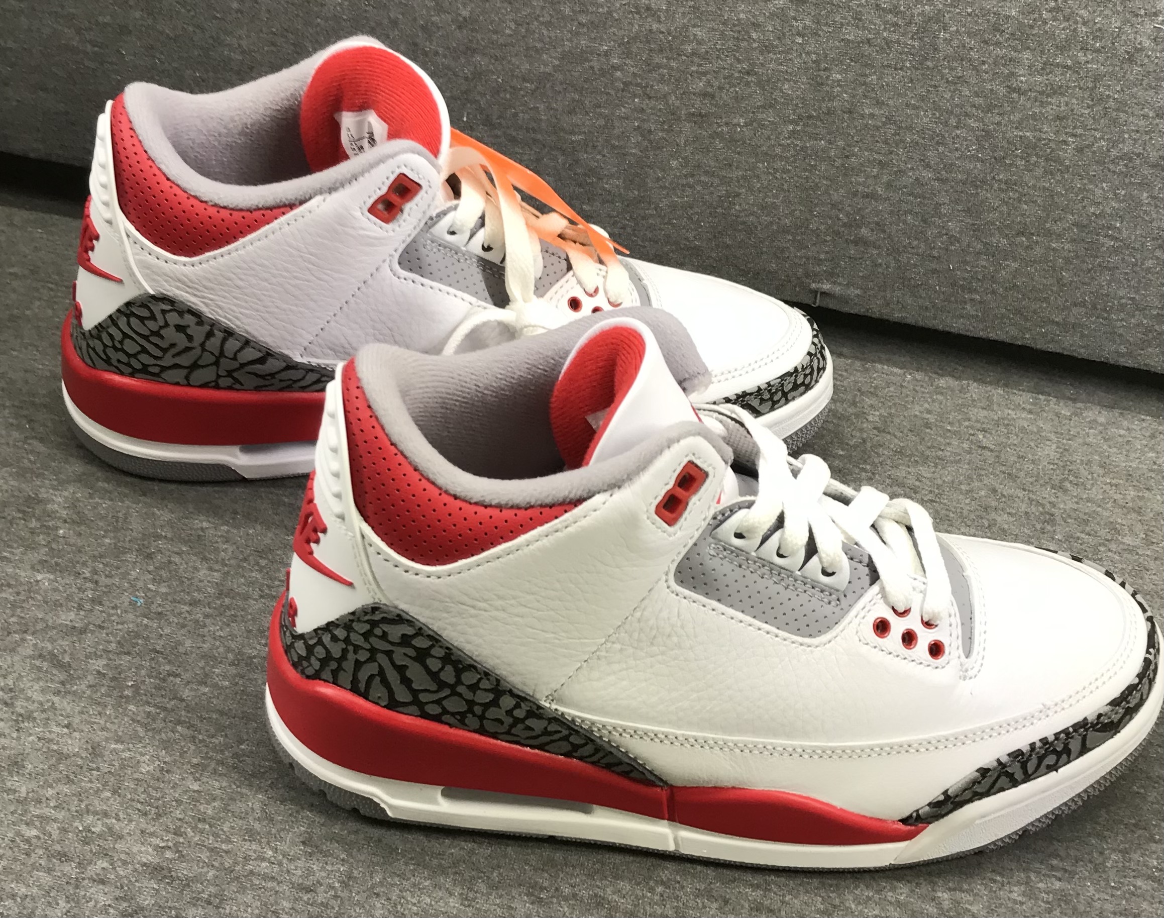 Nike Air Jordan 3 Retro White Fire Red Black Sz 5.5 DN3707-160 NEW - Image 3