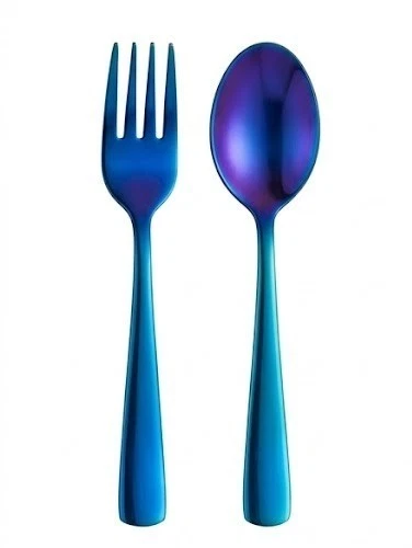 Ahimsa Mindful Mealtime Set Stainless Steel Kids Dinnerware Iridescent Blue New - Image 3