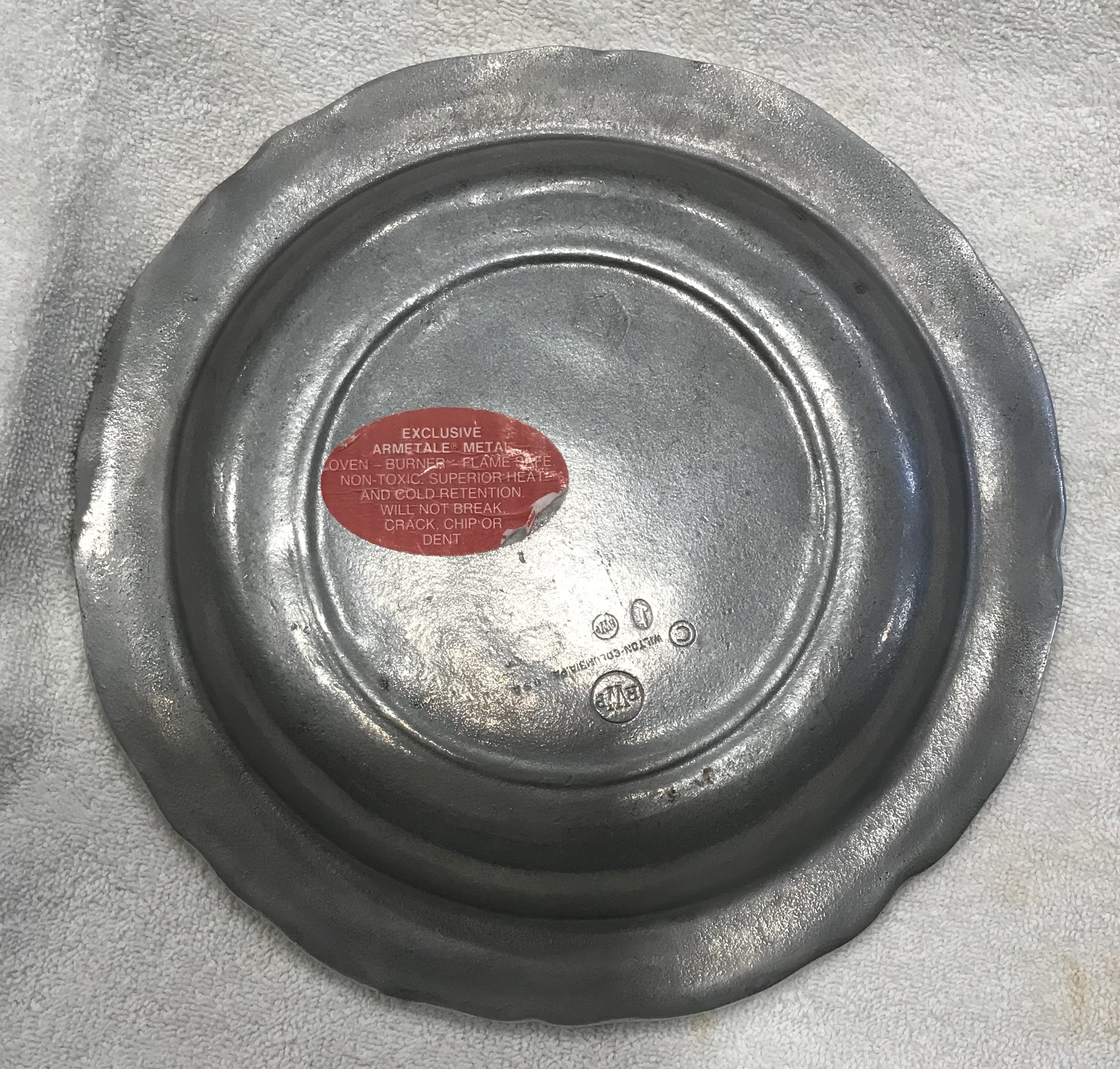 Vintage Wilton Armetale RWP Pewter Metal Platter Serving Bowl Columbia PA USA - photo 2