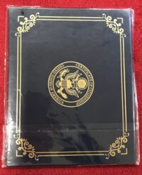 US Citizenship Certificate Holder Naturalization Document Cover Navy Blue Gold
